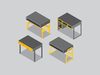 Modern table for decorate on gray color background