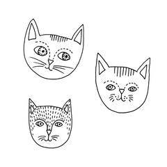 Hand-drawn black and white set of seals in gel pen.