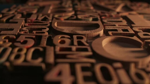 Letterpress Wood Type Blocks Rotating