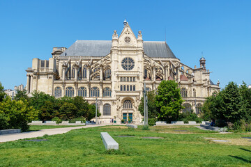 Church of St Eustache (Eglise Saint-Eustache) next to Forum des Halles in Paris, France. The...