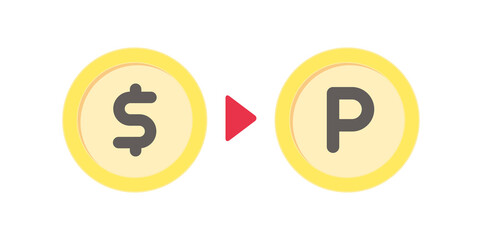 ドルからポイントへ交換 ベクターイラストアイコン