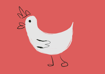 chick hand drawn illustration,art design