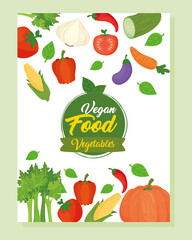 banner with vegetables icons, concept healthy food vector illustration design