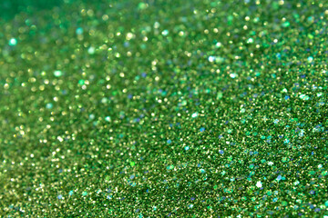 Green glitter and sequins holographic background