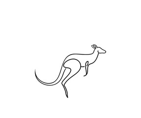Icon kangaroo line logo design silhouette