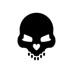 death skull head style silhouette icon