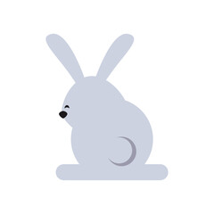 cute rabbit back flat style icon
