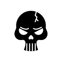 death skull head broken silhouette style icon