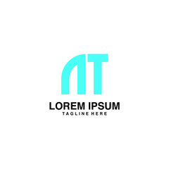 Initials M And T Words Combined, Forming Animal Elephant Logo Vector Icon Illustration