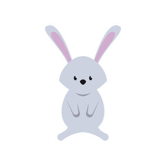 cute rabbit front flat style