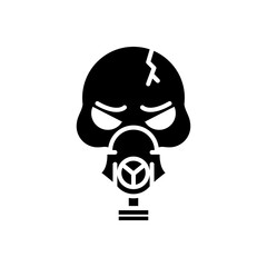 death skull head broken wearing mask silhouette style icon