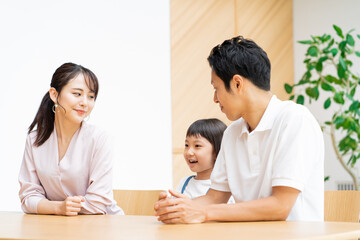 アジア人　親子　ポートレート