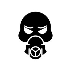 death skull wearing mask silhouette style icon
