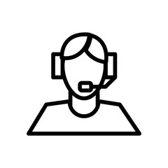 man with headset avatar line style icon