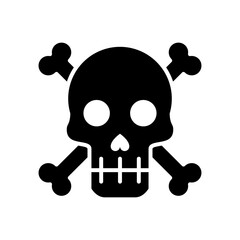 death skull head with bones crossed silhouette style icon