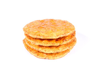 Japanese rice crackers isolated on white background