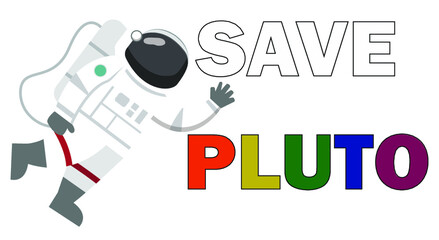 Pluto never forget astronaut vectoriel design