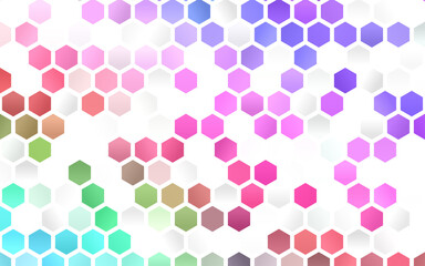 Light Multicolor, Rainbow vector pattern with colorful hexagons.