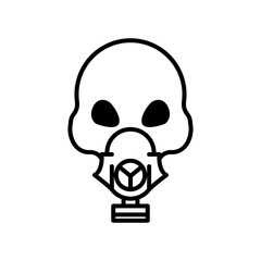 death skull head wearing mask line style icon