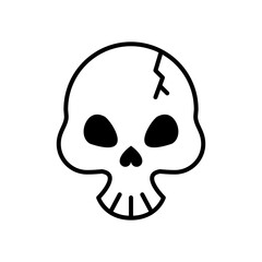 death skull head broken line style