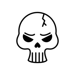 death skull head broken line style icon