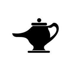 navratri oil lamp silhouette style icon