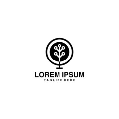 Fototapeta premium Simple Tree Logo Vector Icon Illustration