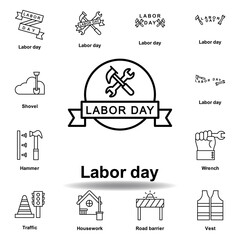 labor day outline icon. set of labor day illustration icon. Signs and symbols can be used for web, logo, mobile app, UI, UX