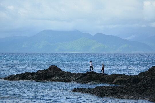 Danao beach resort rock formation and sea water