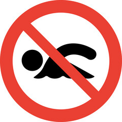 遊泳禁止のピクトグラム