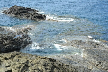 Danao beach resort rock formation and sea water