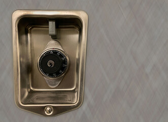 Up Close Locker Combination Lock on Abstract Background