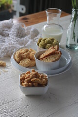 Assorted nice biscuits on the table.