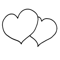 Hand Drawn Calligraphy Heart Isolated on White Background. Perfect for invitation, greeting card, coloring book, textile print. Vector Illustration.