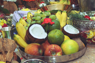 Fruits in Indian Traditional Pooja 
