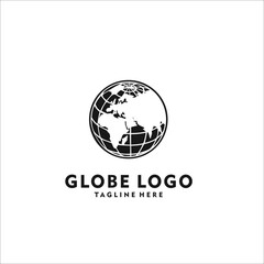 globe logo design silhouette vector