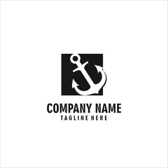 anchor logo design template silhouette vector icon © novitasary
