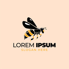 Bee vector illustration logo