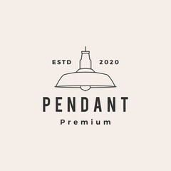 industrial pendant hanging light interior hipster vintage logo vector icon illustration © gaga vastard