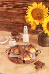 delicious chocolate cake on the table