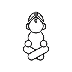 navratri goddess durga seated line style icon