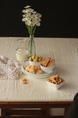 Assorted nice biscuits on the table.