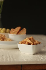 Assorted nice biscuits on the table.