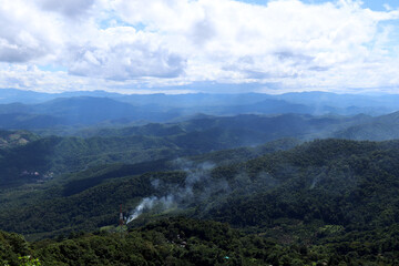 mountain landscape with clouds