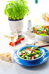 Rustic Greek salad with sheep's cheese