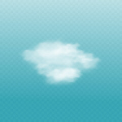 White smoke or cloud, steam or fog on a transparent background.