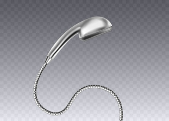 Hand held standard showerhead isolated on transparent background