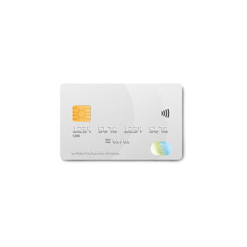 White Plastic Card For Debit Or Credit Bark Transaction