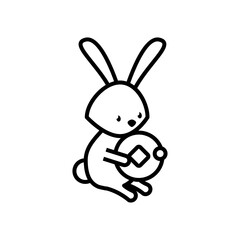 cute rabbit with lace line style