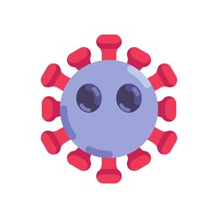 Mouthless coronavirus emoticon flat icon, vector sign, Virus Face Without Mouth colorful pictogram isolated on white. Symbol, logo illustration. Flat style design